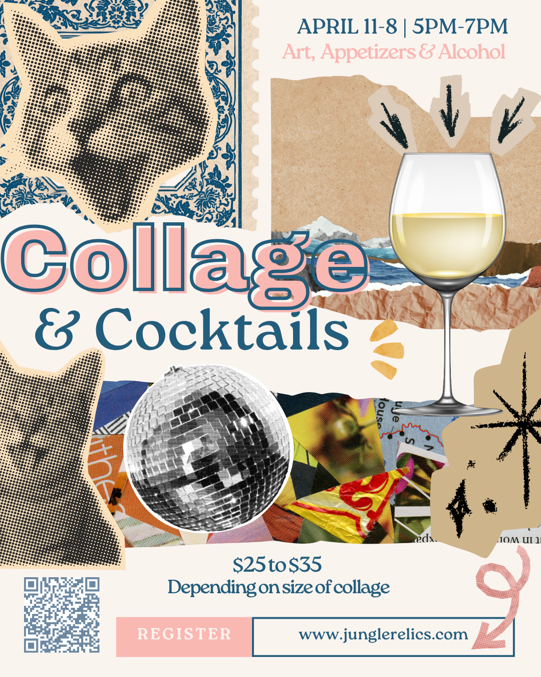 Collage and Cocktails – Sip, Cut, Create