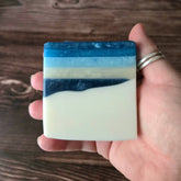 Arctic Shore Soap—handcrafted with shea butter, sea salt, driftwood &amp; fig. Vegan, detergent-free, and inspired by the calm beauty of winter by the sea.