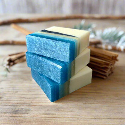 Arctic Shore Soap—handcrafted with shea butter, sea salt, driftwood &amp;amp; fig. Vegan, detergent-free, and inspired by the calm beauty of winter by the sea.