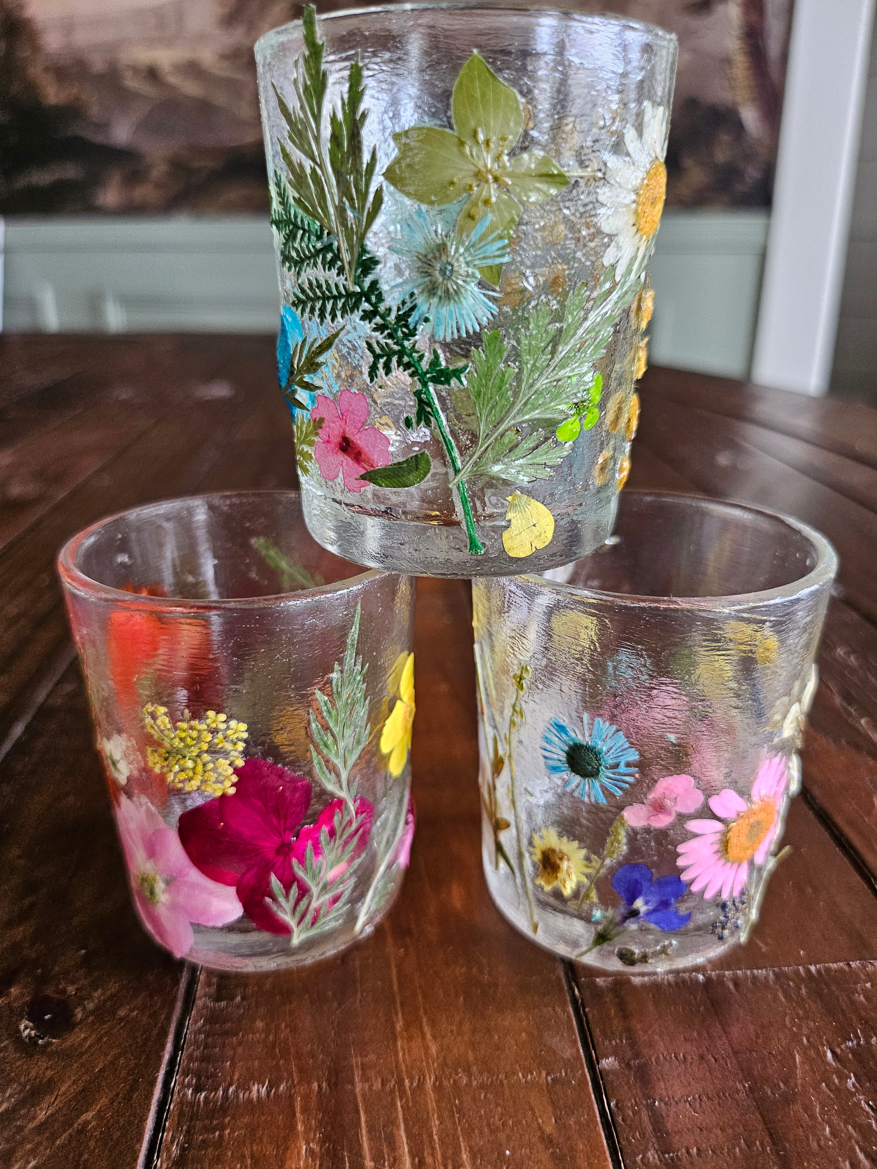 Fairy Tea Candles: Decorative Dried Flower Tea Candles and Votive Holders 2.5&quot;x2&quot; add elegance to any space. Perfect for tea parties, dinners, or meditation, they include Tea Light Candles with zen like scents. Stylish, low-maintenance, and ideal as gifts for any occasion.