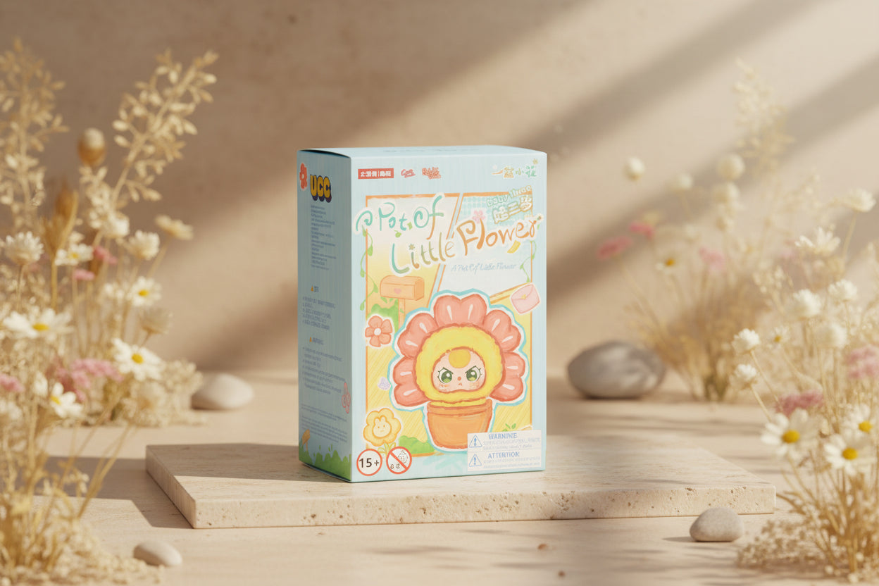 Baby Three Small Flower Plush blind box with pastel, ultra-soft mystery plushies inspired by tiny flower pots—perfect for collecting, gifting, and surprise fun.