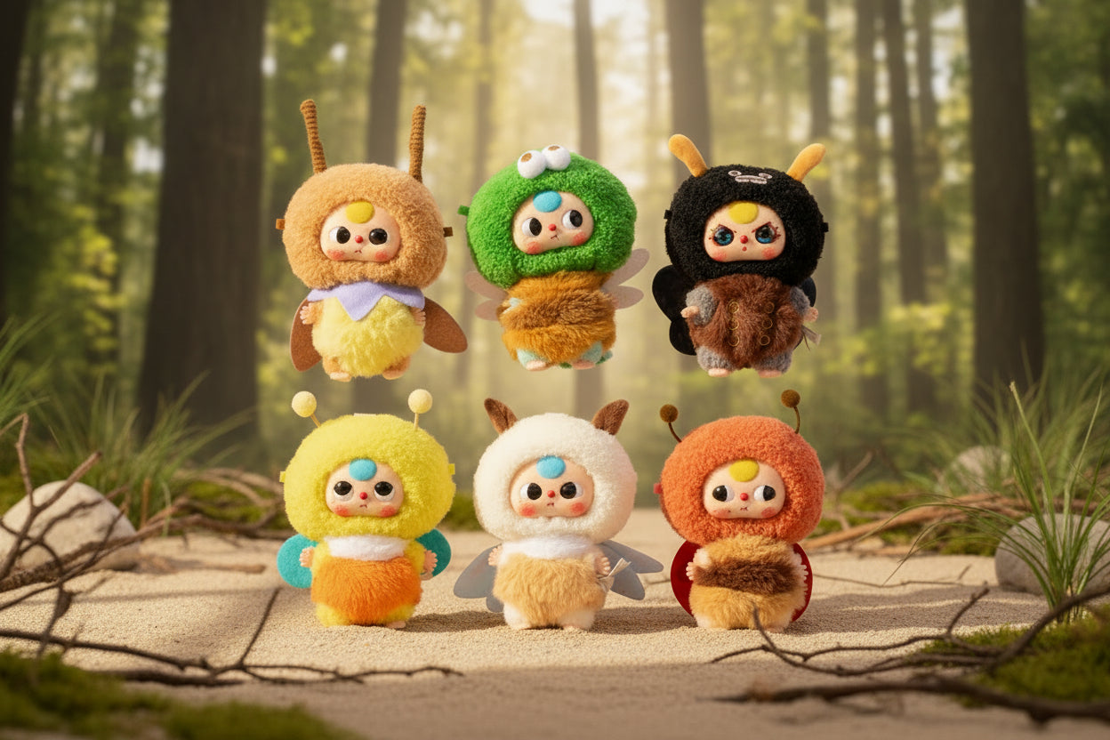 Baby Three Three-Year-Old Elf Blind Box plush featuring a mystery fairy-tale elf with soft fabric, pastel details, and collectible fantasy charm.