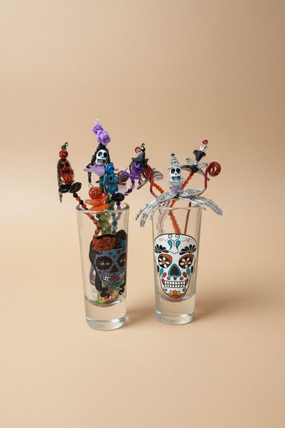 Beaded Day of the Dead Flowers- Each flower is individually handcrafted using an intricate combination of glass beads, wirework, skull accent.