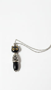 Handmade Cat Bead Necklaces by KStonely. Each one-of-a-kind artisan necklace features whimsical cat beads, unique accents, and vintage-inspired charm.
