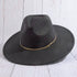 Flat brim fedora hat with herringbone chain detail and structured silhouette. A chic modern accessory perfect for elevated everyday, boho, and western-inspired style.
