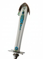 Handcrafted silverware birdhouse plant stake by KStonely. Upcycled, hand-painted, and beaded—whimsical cottagecore décor perfect for adding charm to any plant.