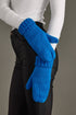 Blue cuffed knit mittens by Panache Apparel Co., made from 100% acrylic with cozy fleece lining. A classic winter accessory for chilly days and outdoor strolls.