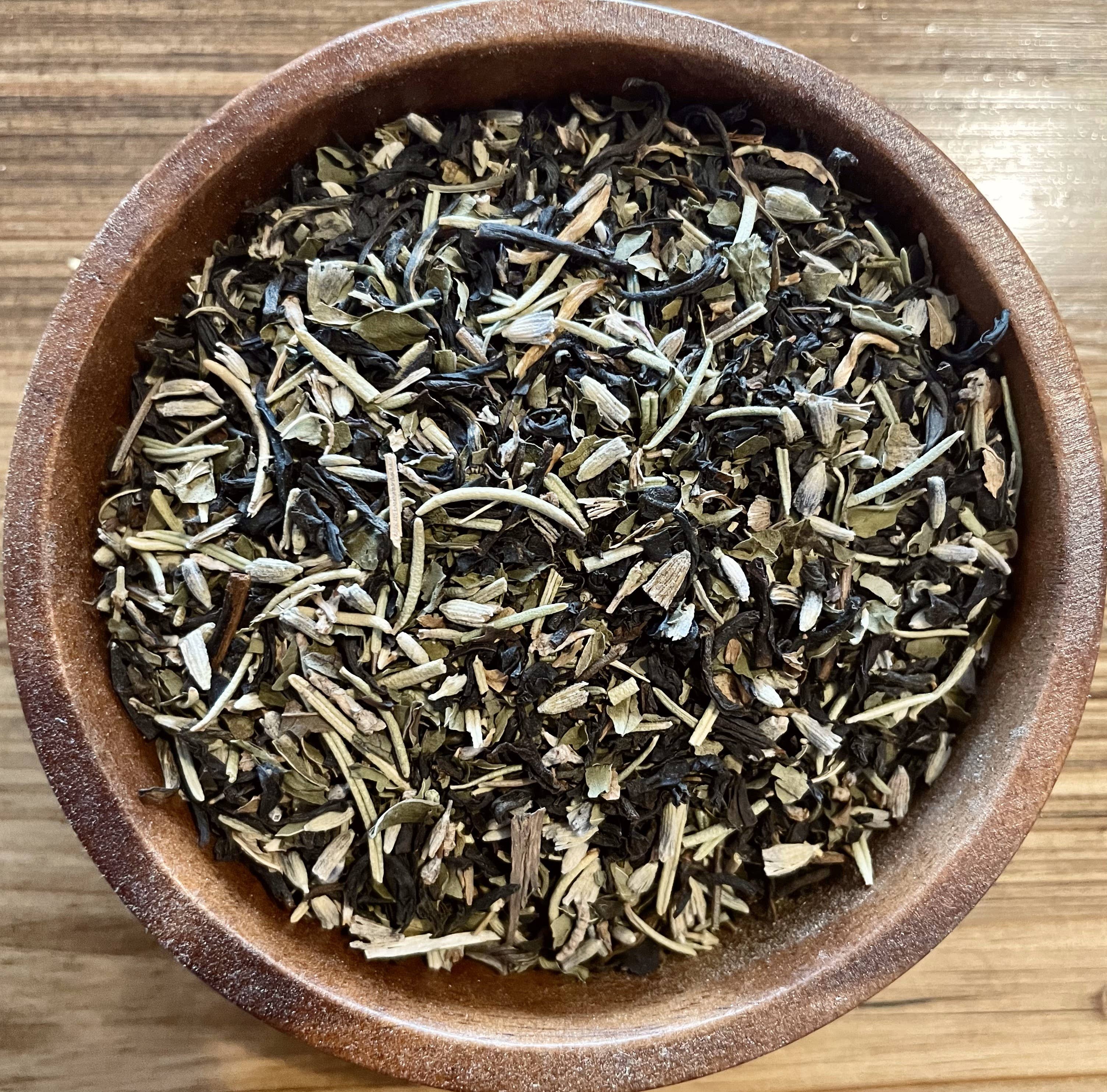 Book Lovers Herbal Tea by Sage &amp; Stone Apothecary. Earl Grey with smoky lapsang, lavender, sage, rosemary &amp; peppermint. A cozy brew for every story.