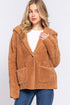 Dolman sleeve hoodie sherpa cardigan in ultra-soft 100% polyester. Warm, cozy, and relaxed fit—perfect for layering and everyday casual comfort.