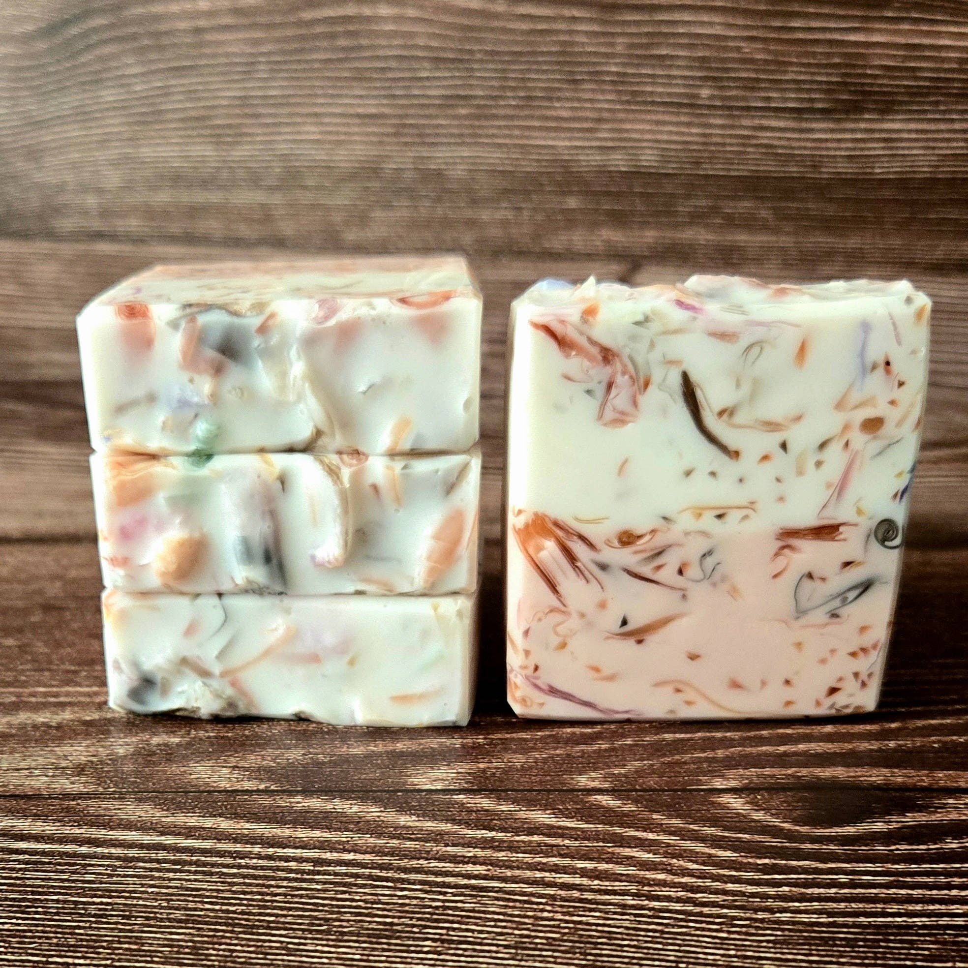 Cashmere Cedar Soap—shea butter, rose clay, sugar, vanilla orchid &amp;amp; cedarwood. Warm, comforting, and moisturizing with 20% more glycerin.
