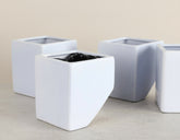 Sky Blue ceramic wall planter for succulents, air plants, and 3" pots. Modern wall-mounted design adds bright, space-saving style to any indoor plant display.