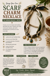 Design your own Charm Bar Scarf Necklace at Jungle Relics. Choose charms, sip tea, and create a one-of-a-kind statement necklace that&