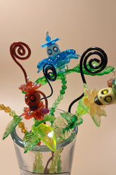 Beaded Day of the Dead Flowers- Each flower is individually handcrafted using an intricate combination of glass beads, wirework, skull accent.