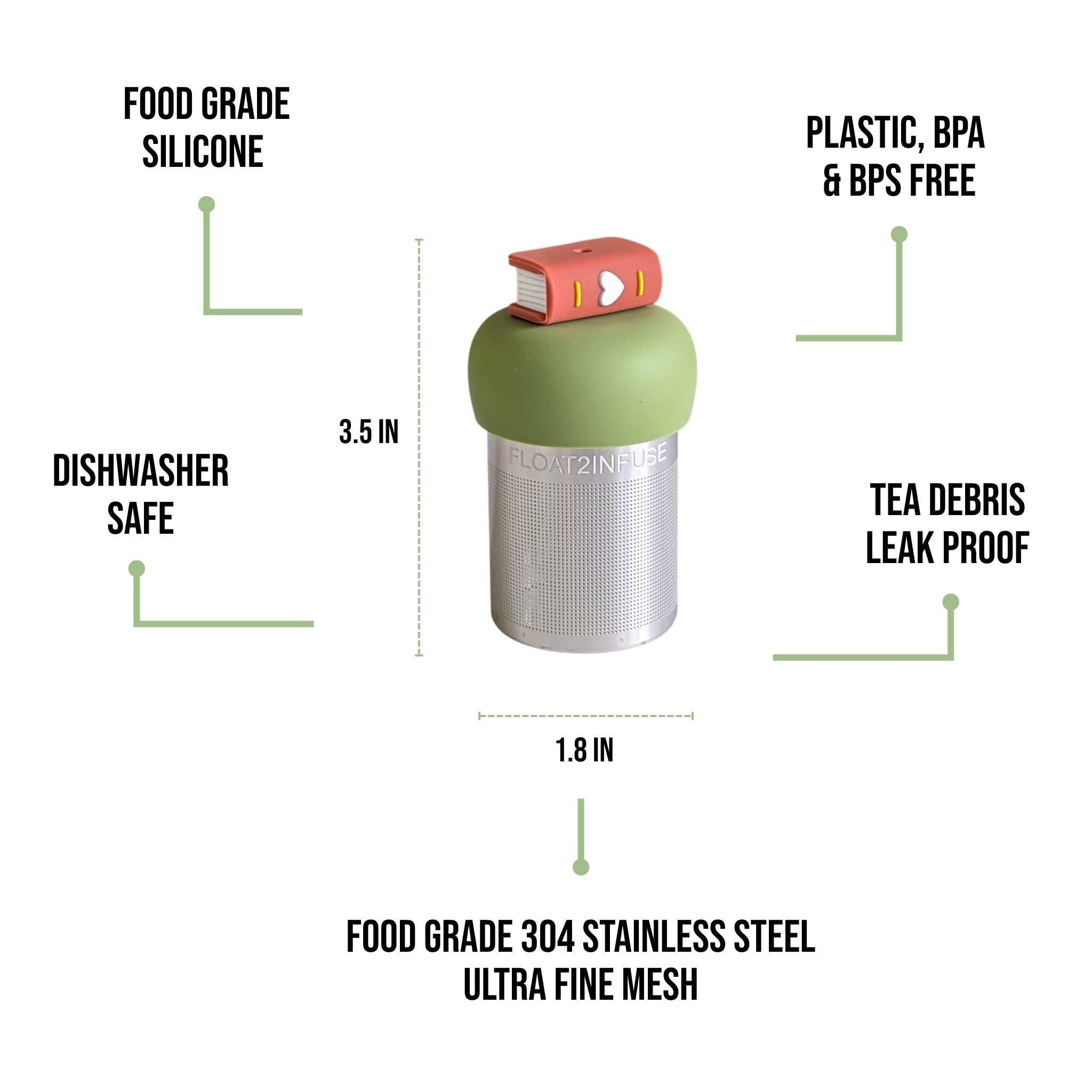 Brown Heart Book Tea Steeper makes loose leaf tea easy in any mug. Reusable, dishwasher safe, eco-friendly. A charming gift for tea and book lovers.