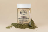 Dr. KellFire Greens Superfood with adaptogens and probiotics supports gut health, immunity, and energy in a delicious berry-flavored daily greens blend.