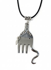 Handcrafted silver elephant pendant made from vintage silverware. Symbolizes strength, wisdom & luck. Eco-friendly, one-of-a-kind, and artisan-made in the USA.
