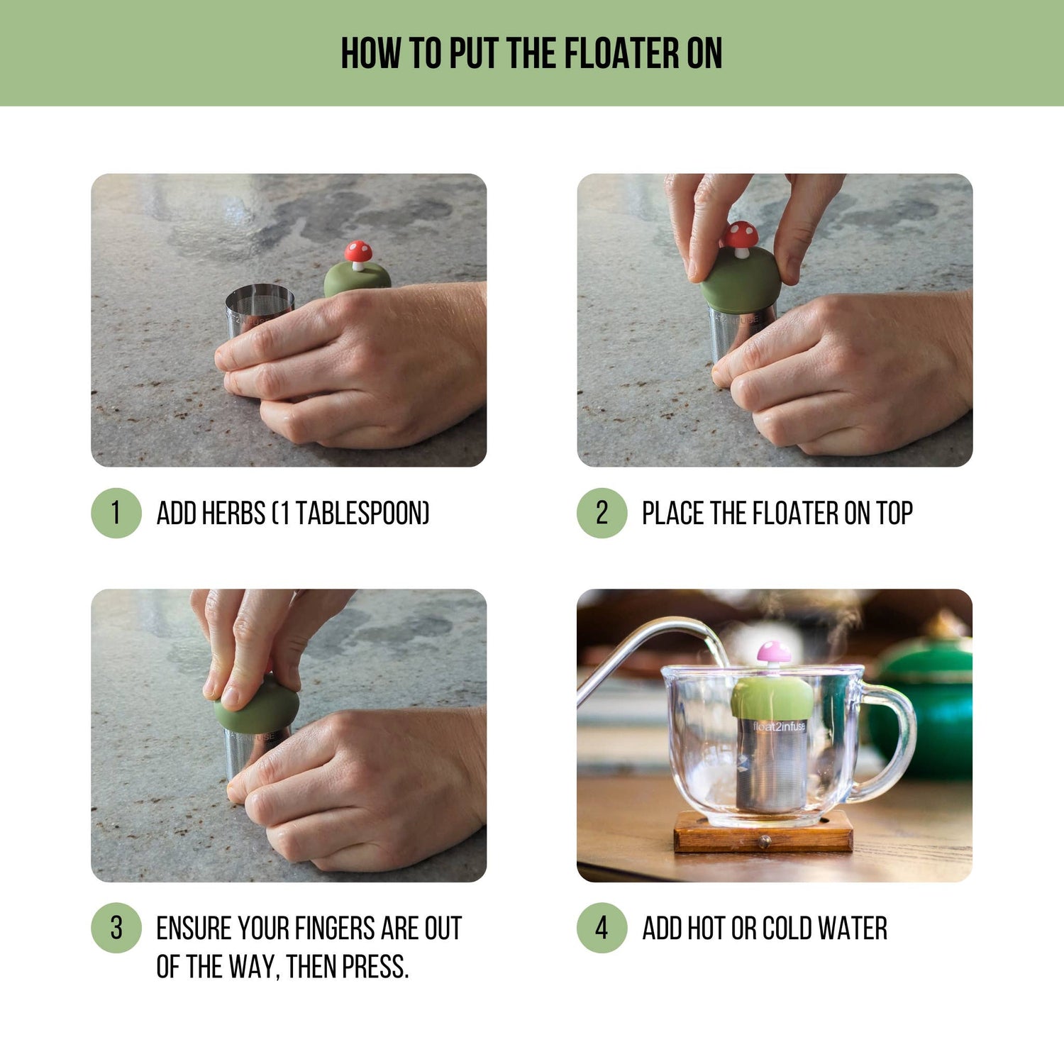 Floral watering can tea infuser with silicone and stainless steel mesh. Reusable, cute, and perfect for loose leaf tea lovers. Fits most mugs.