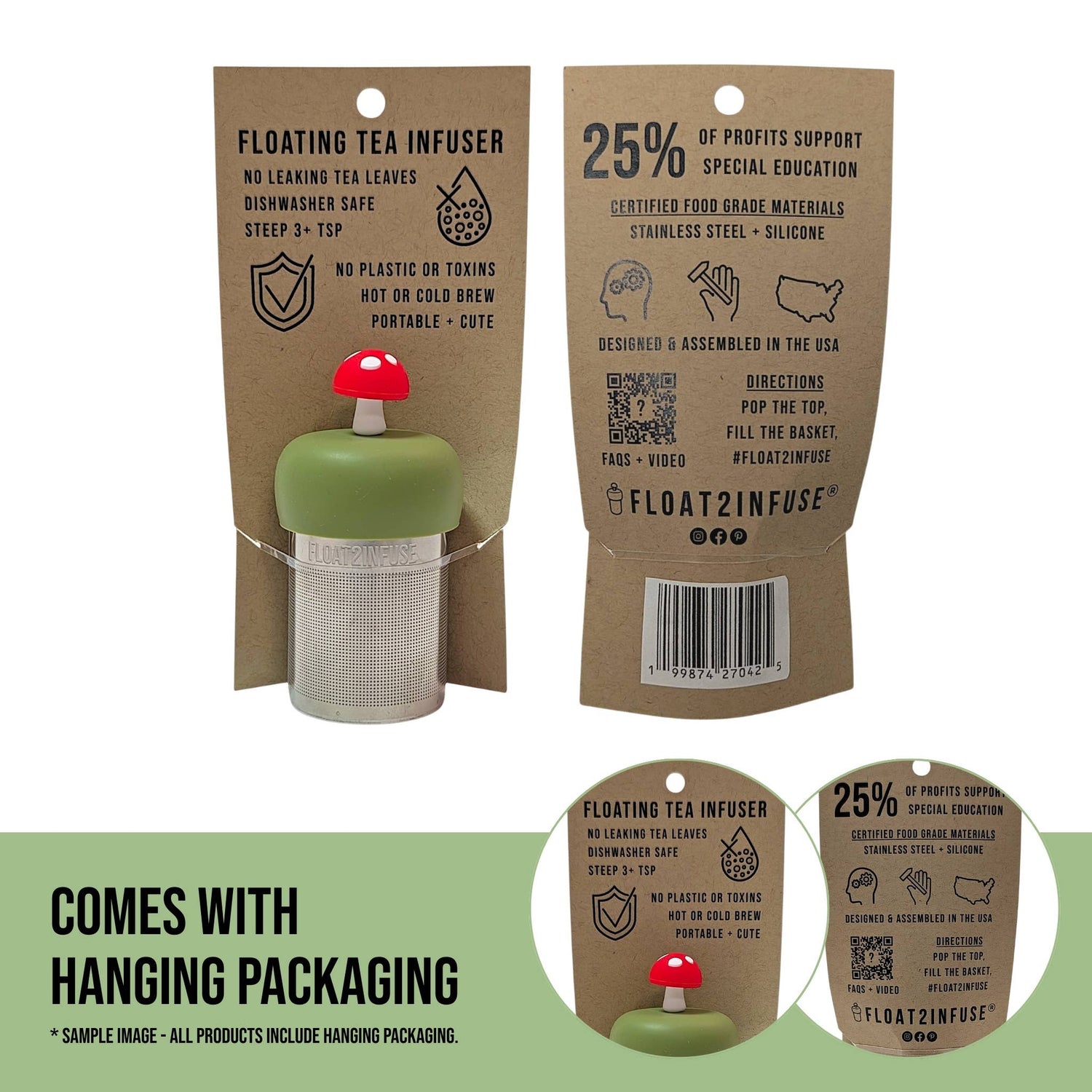 Floral watering can tea infuser with silicone and stainless steel mesh. Reusable, cute, and perfect for loose leaf tea lovers. Fits most mugs.