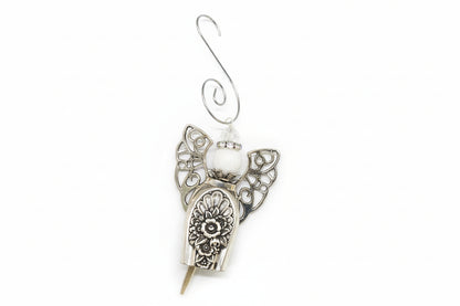 Vintage silverware angel bell with soft chime—handcrafted ornament symbolizing “an angel gets its wings,” perfect for gifts, décor, and meaningful keepsakes.