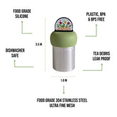 Open Your Mind — Grow Your Mind Tea Steeper: universal, leak-proof, reusable loose-leaf infuser with ultra-fine mesh. Perfect for hot or cold brew. Supports special education.