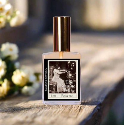 The Fortune Teller Perfume—red wine, spiced rum, mahogany, wilted flowers &amp; incense. A dark, sensual, mystical scent handcrafted for intrigue and allure.