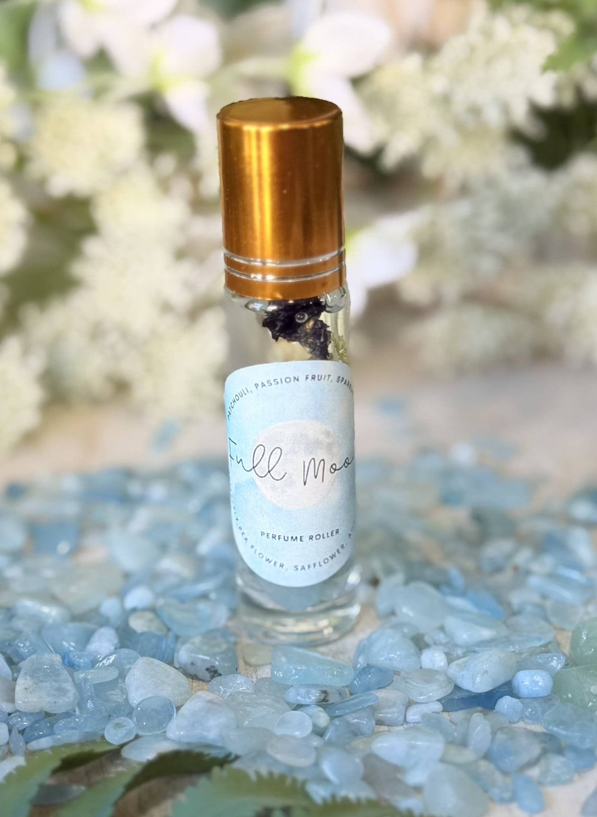 Full Moon Perfume Roller by Sage &amp; Stone Apothecary offers a subtle, long-lasting botanical scent for evening rituals, everyday grounding, and moments of renewal