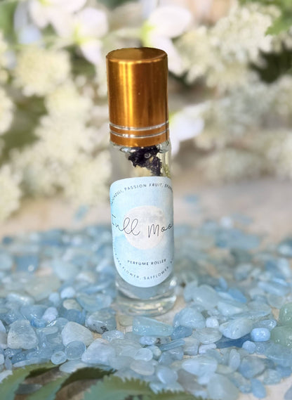 Full Moon Perfume Roller by Sage &amp; Stone Apothecary offers a subtle, long-lasting botanical scent for evening rituals, everyday grounding, and moments of renewal