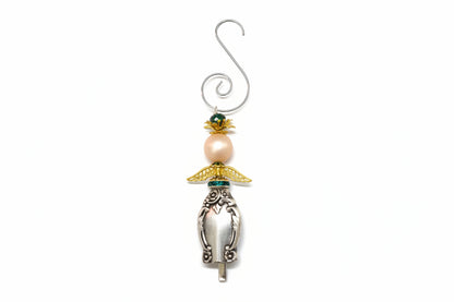 Vintage silverware angel bell with soft chime—handcrafted ornament symbolizing “an angel gets its wings,” perfect for gifts, décor, and meaningful keepsakes.