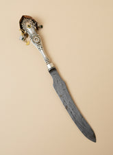 Handcrafted silverware birdhouse plant stake by KStonely. Upcycled, hand-painted, and beaded—whimsical cottagecore décor perfect for adding charm to any plant.