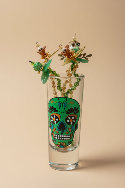 Beaded Day of the Dead Flowers- Each flower is individually handcrafted using an intricate combination of glass beads, wirework, skull accent.