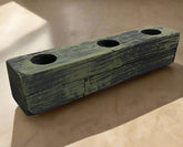 Handcrafted cedar wood planter with a rustic, weathered finish. Lightweight 3-hole design for air plants or succulents. Indoor décor only. Plants not included.