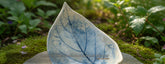 Handmade Blue Veined Leaf Bowl by Kim&