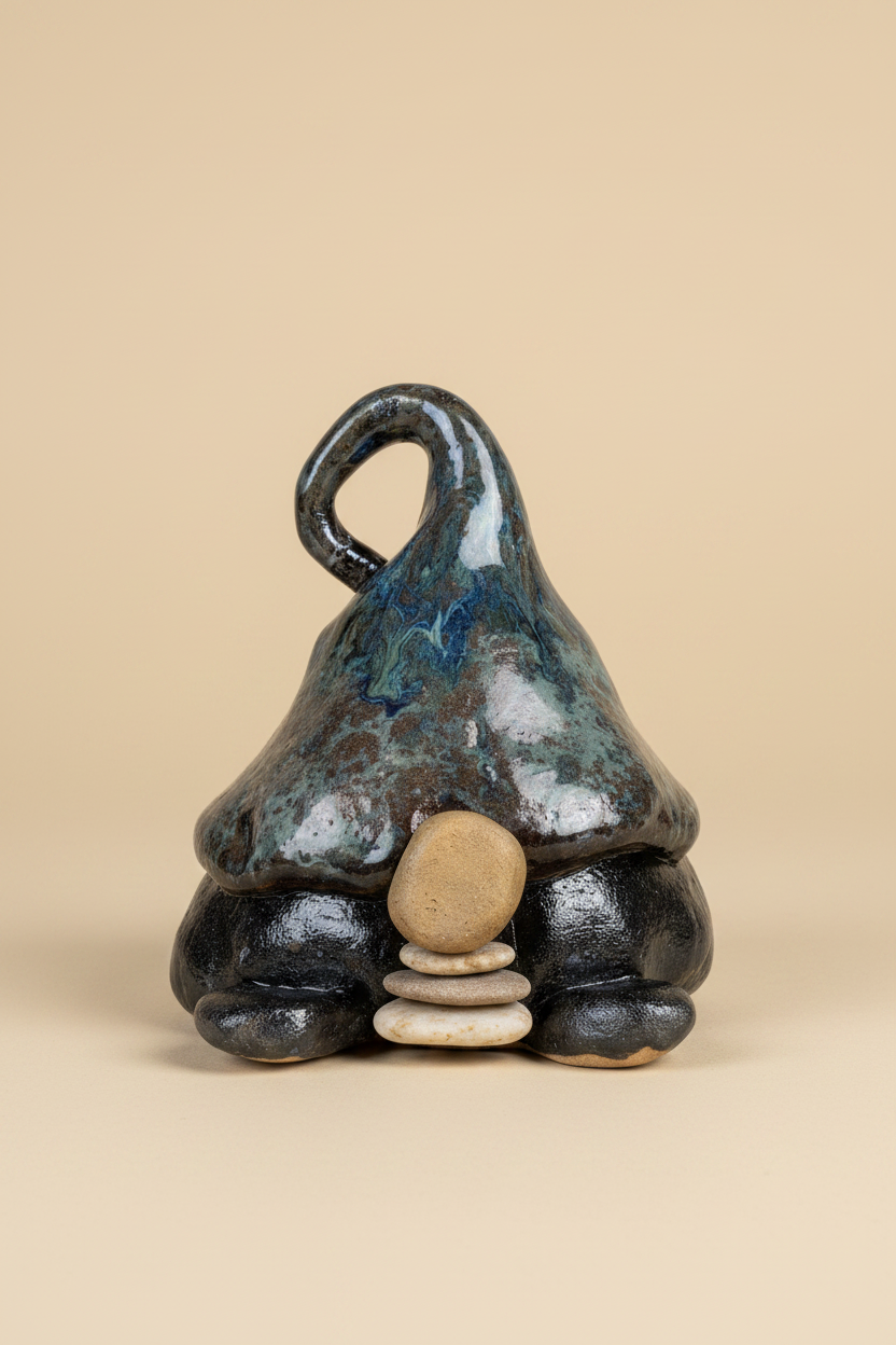 Handmade Clay Shimmery  Gnome