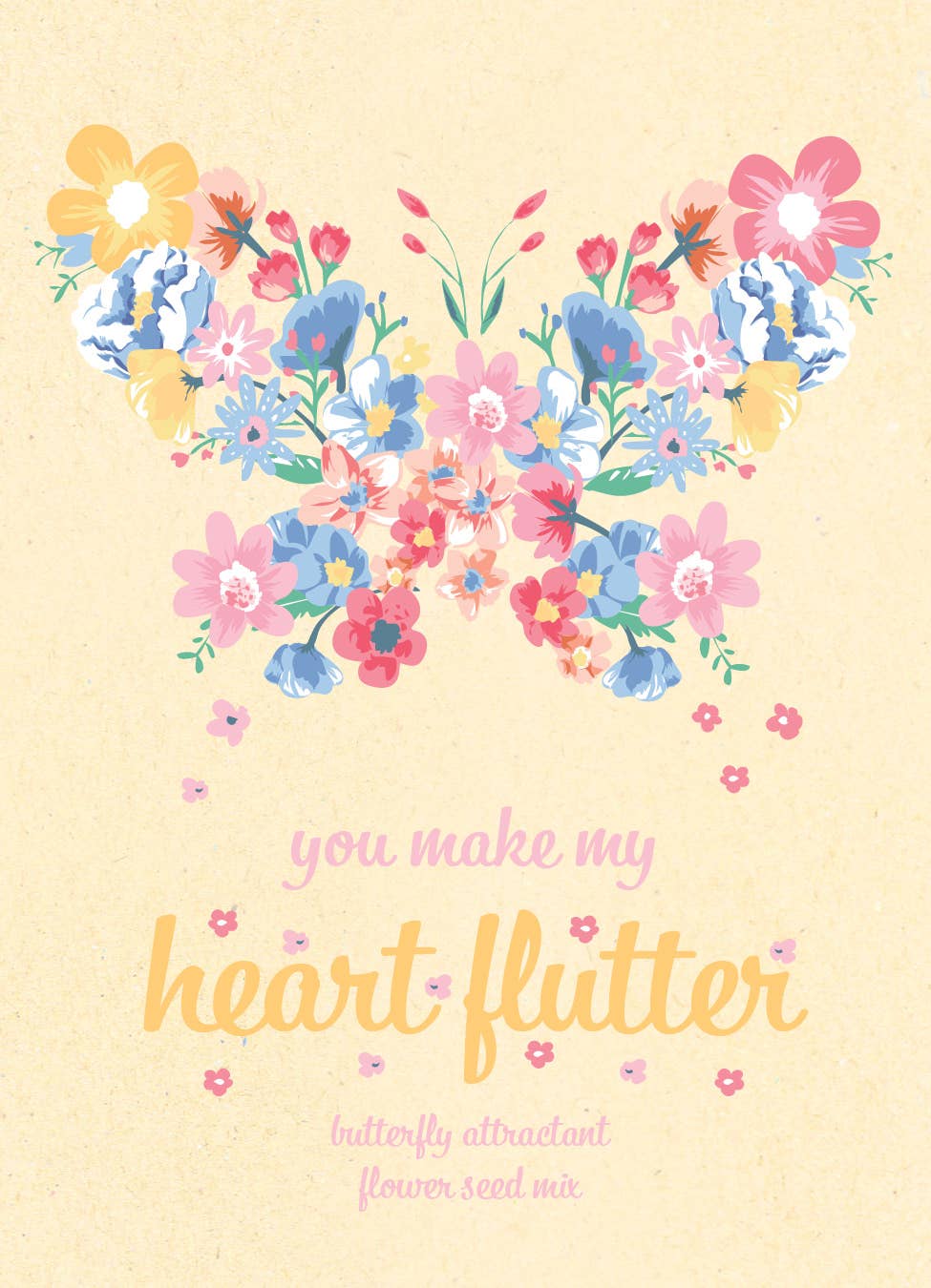 Bird &amp; butterfly wildflower seed packets with A1 envelopes. Pollinator-friendly mix attracts bees, birds, and butterflies — a perfect giftable garden favor.