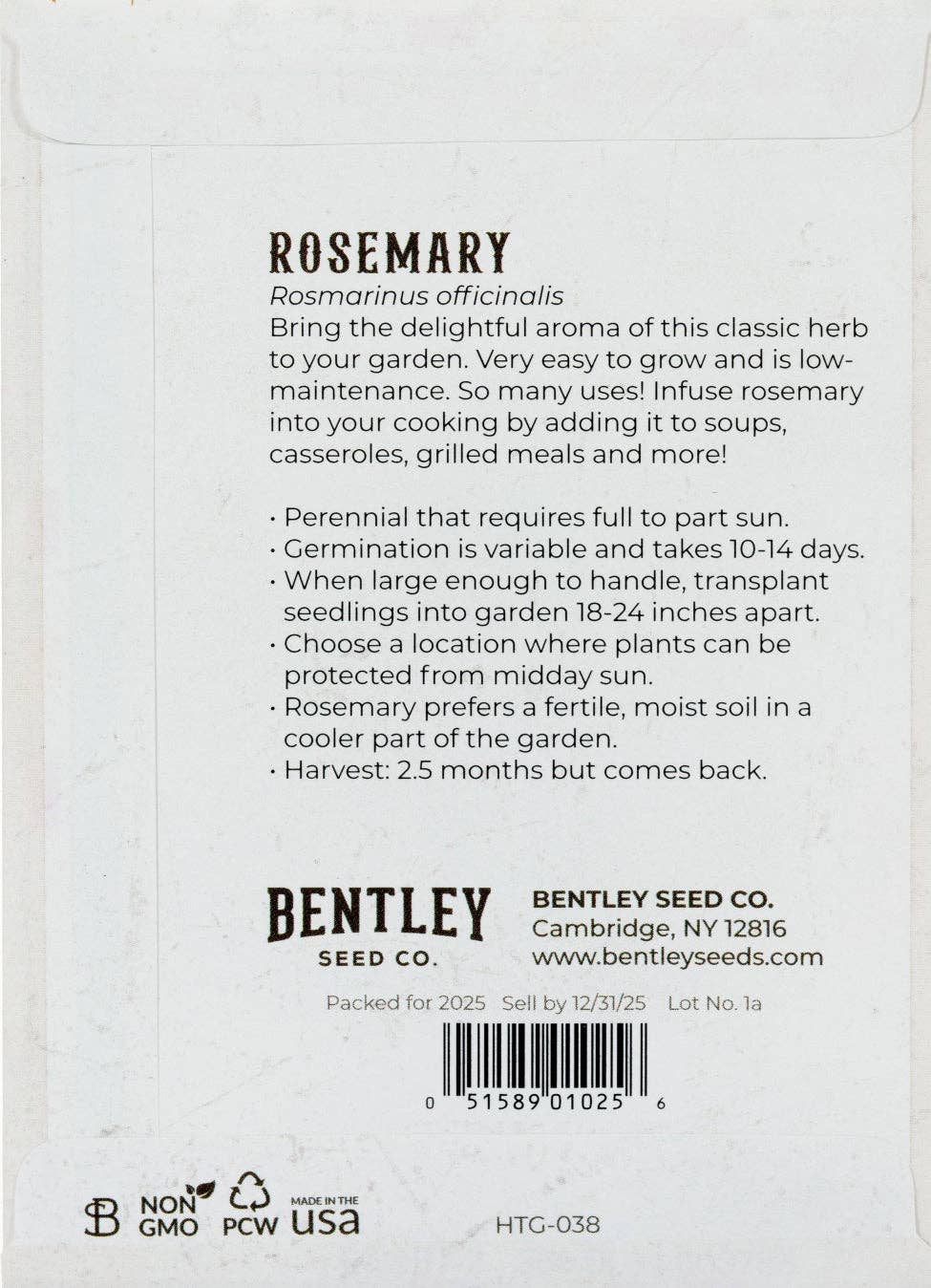 Heirloom rosemary seeds for fragrant perennial herb gardens. Easy-to-grow culinary herb perfect for soups, sauces, and sunny kitchen gardens.