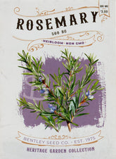 Heirloom rosemary seeds for fragrant perennial herb gardens. Easy-to-grow culinary herb perfect for soups, sauces, and sunny kitchen gardens.