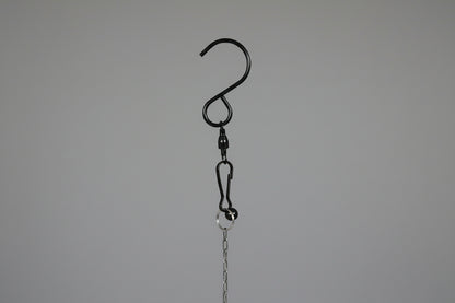 Skeleton Rattle &amp; Bone Hanging Chime handcrafted from vintage silverware with crystal accent—whimsical skeleton wind chime with soft sound and one-of-a-kind charm.