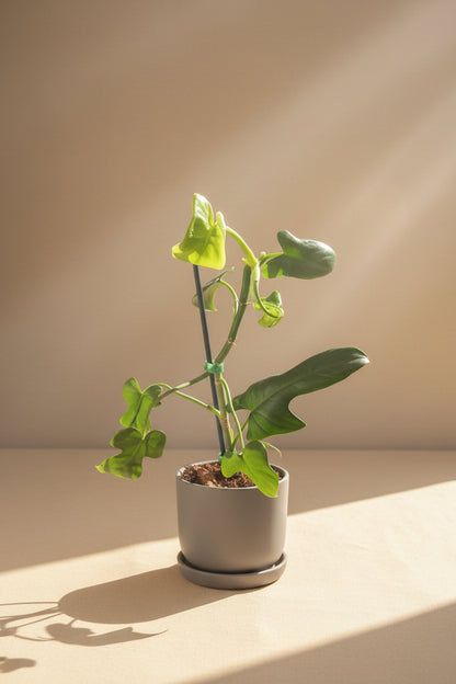 Horsehead Philodendron (Philodendron bipennifolium) features unique horsehead-shaped leaves and climbing growth. A striking tropical aroid for collectors.