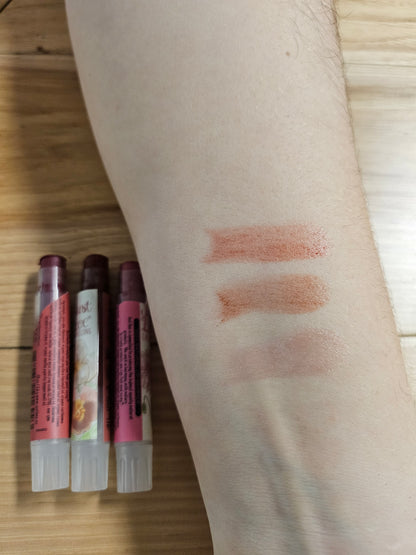 Just Bee Dark Collection Lip Shimmers in Compelling, Elegant &amp; Cherished. Organic, cruelty-free, mineral-based beauty with nourishing beeswax &amp; botanicals.