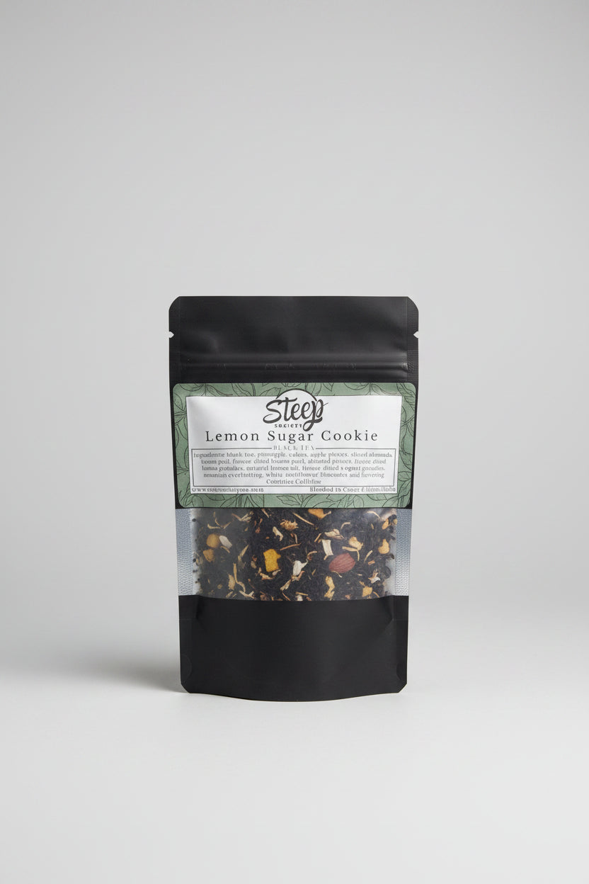 Enjoy Lemon Sugar Cookie Black Tea, a buttery citrus loose leaf blend with lemon, apple and almonds. Dessert-inspired flavor with a smooth caffeine boost.