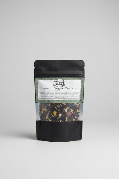 Enjoy Lemon Sugar Cookie Black Tea, a buttery citrus loose leaf blend with lemon, apple and almonds. Dessert-inspired flavor with a smooth caffeine boost.
