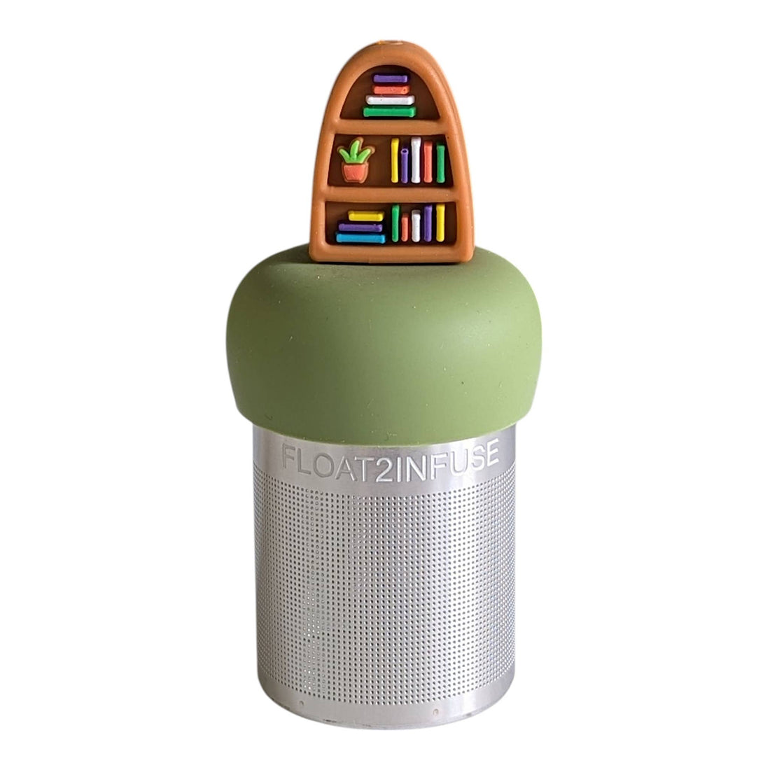 Plant Bookshelf Tea Steeper makes loose leaf tea easy in any cup. Reusable, dishwasher safe, eco-friendly. A perfect gift for tea and book lovers.