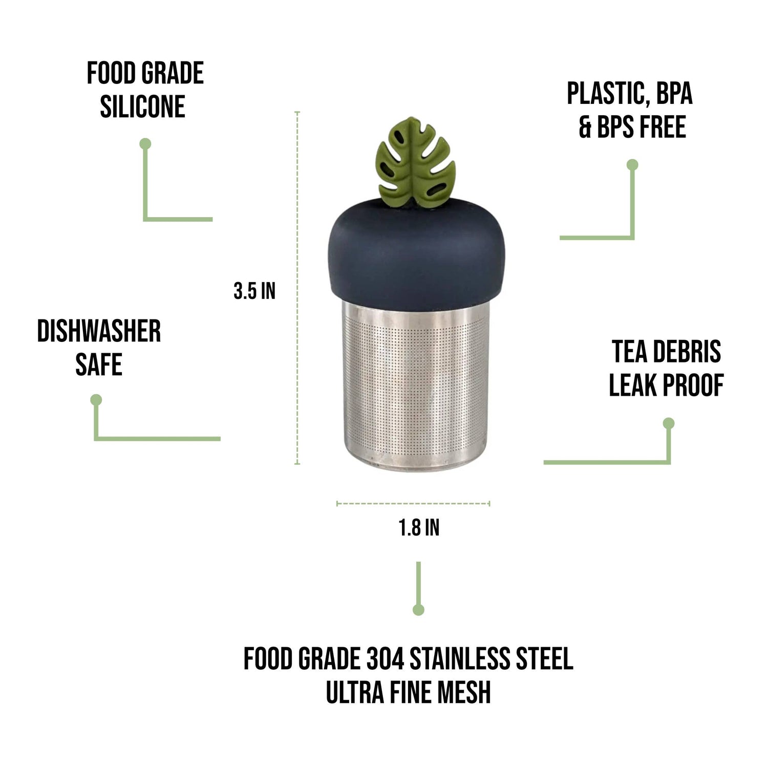 Monstera Leaf Tea Steeper makes loose-leaf tea easy and stylish. Reusable, portable, and dishwasher-safe with stainless mesh for clean, debris-free sipping.