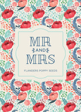 Love Grows Here — Flanders Poppy wedding seed favor packets with A1 envelopes. Romantic plantable favors that bloom into vibrant red poppies — perfect for weddings and garden gifts.