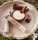 Love Potion Herbal Bath Salts with Epsom & Himalayan salts, rose petals, lavender & calendula. A romantic, soothing soak infused with oils for self-care.