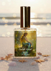 Sunlight Through Water Perfume Oil features sea salt, citrus, sea kelp, marine accord, and amber for a fresh, clean coastal fragrance.