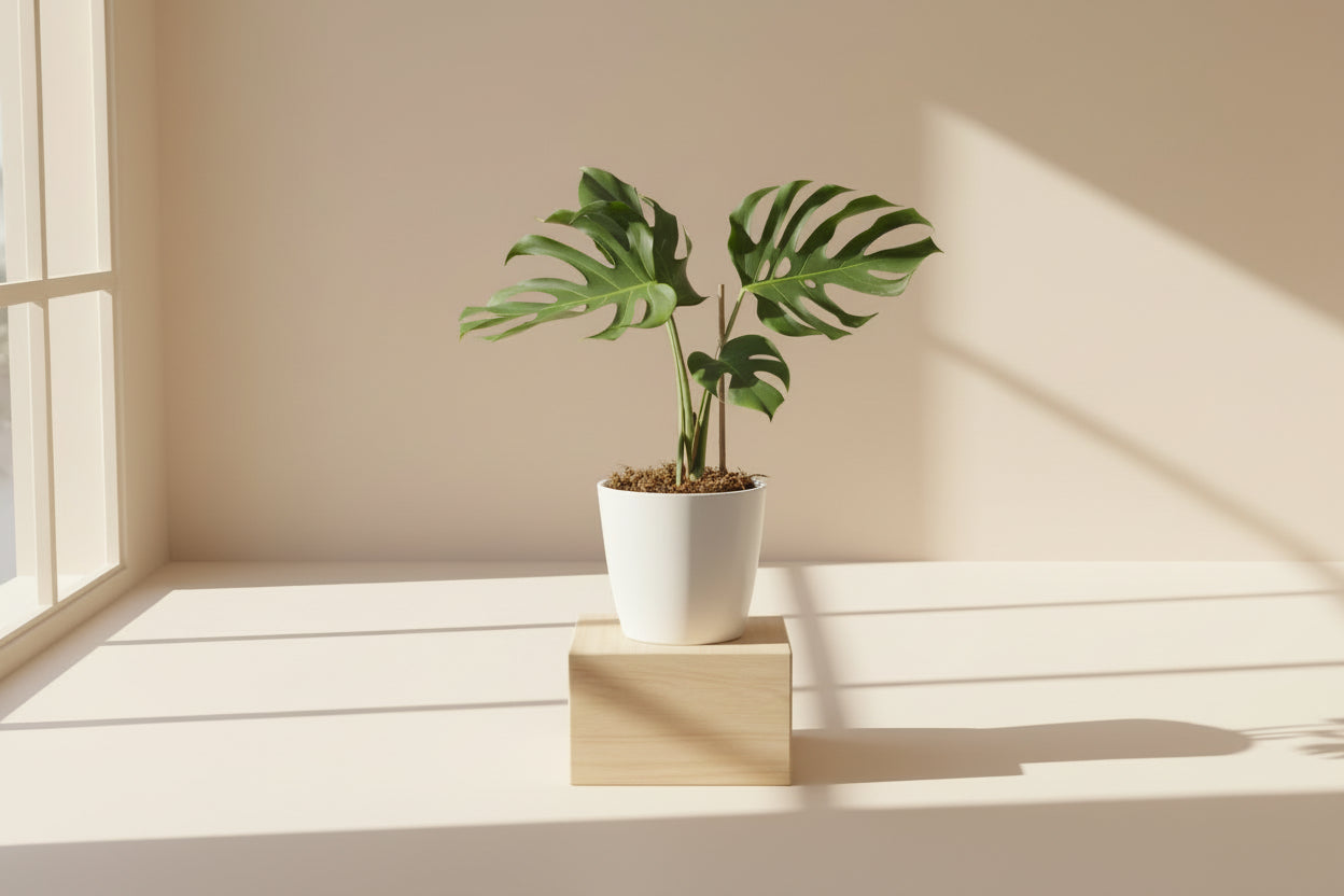 Monstera deliciosa var. sierrana rare plant with narrow, deeply fenestrated leaves. Unique collector Monstera for bright indirect light and modern indoor spaces.