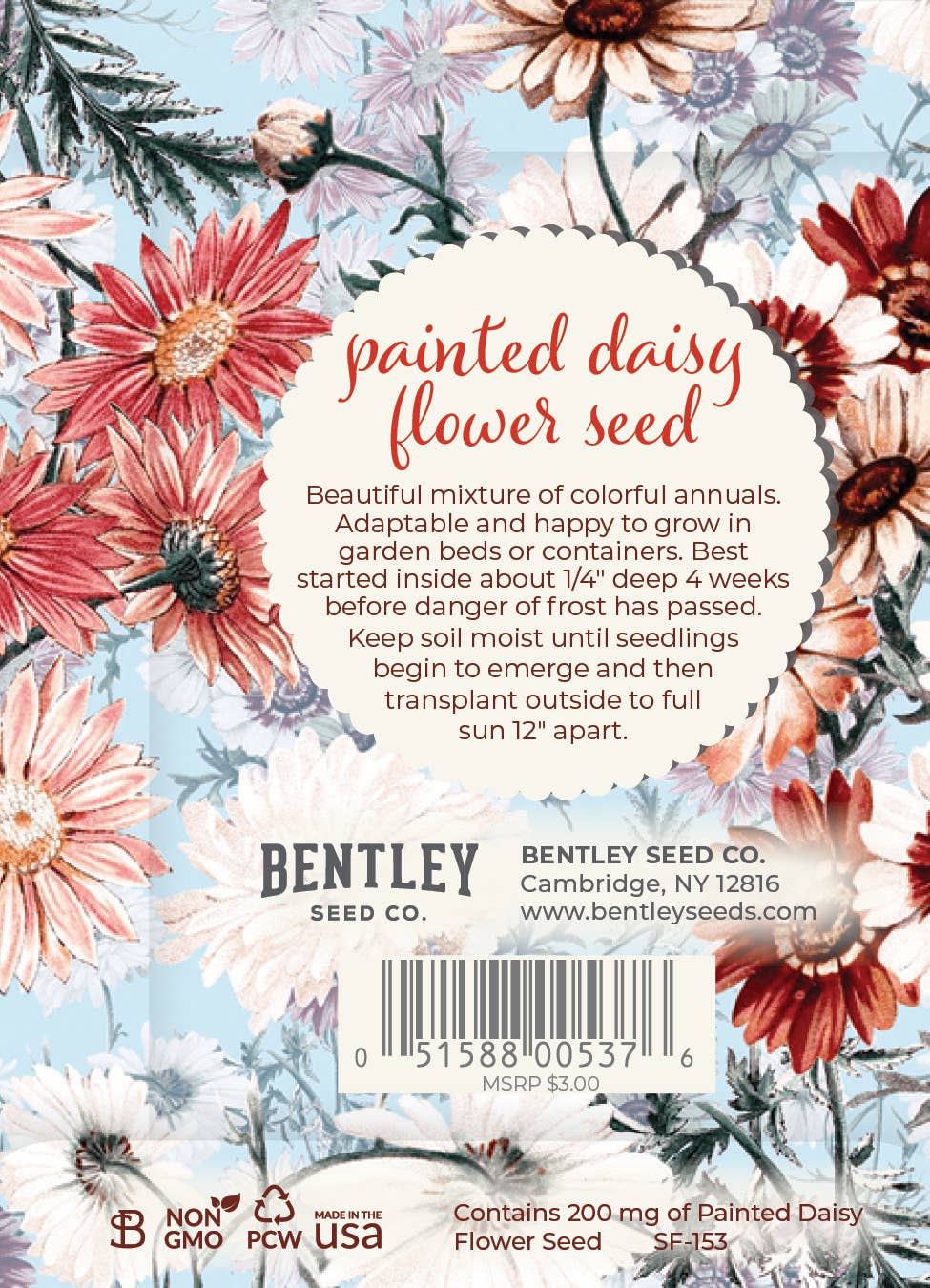 All You Need Is Love Painted Daisy seeds with bright, cheerful blooms. Easy-to-grow flowers perfect for containers, garden beds, and summer bouquets.
