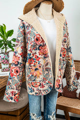 Stay cozy in this Vintage Paisley Floral Sherpa Lined Hooded Jacket—retro print, warm lining, and a comfy hood for stylish cold-weather layering.