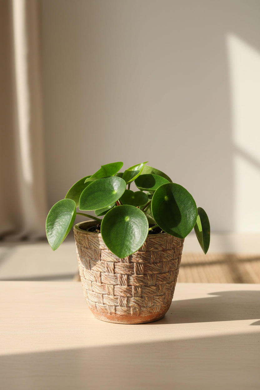 Peperomia Raindrop features glossy raindrop-shaped leaves and easy-care charm. A pet-friendly tropical houseplant perfect for shelves and desks.